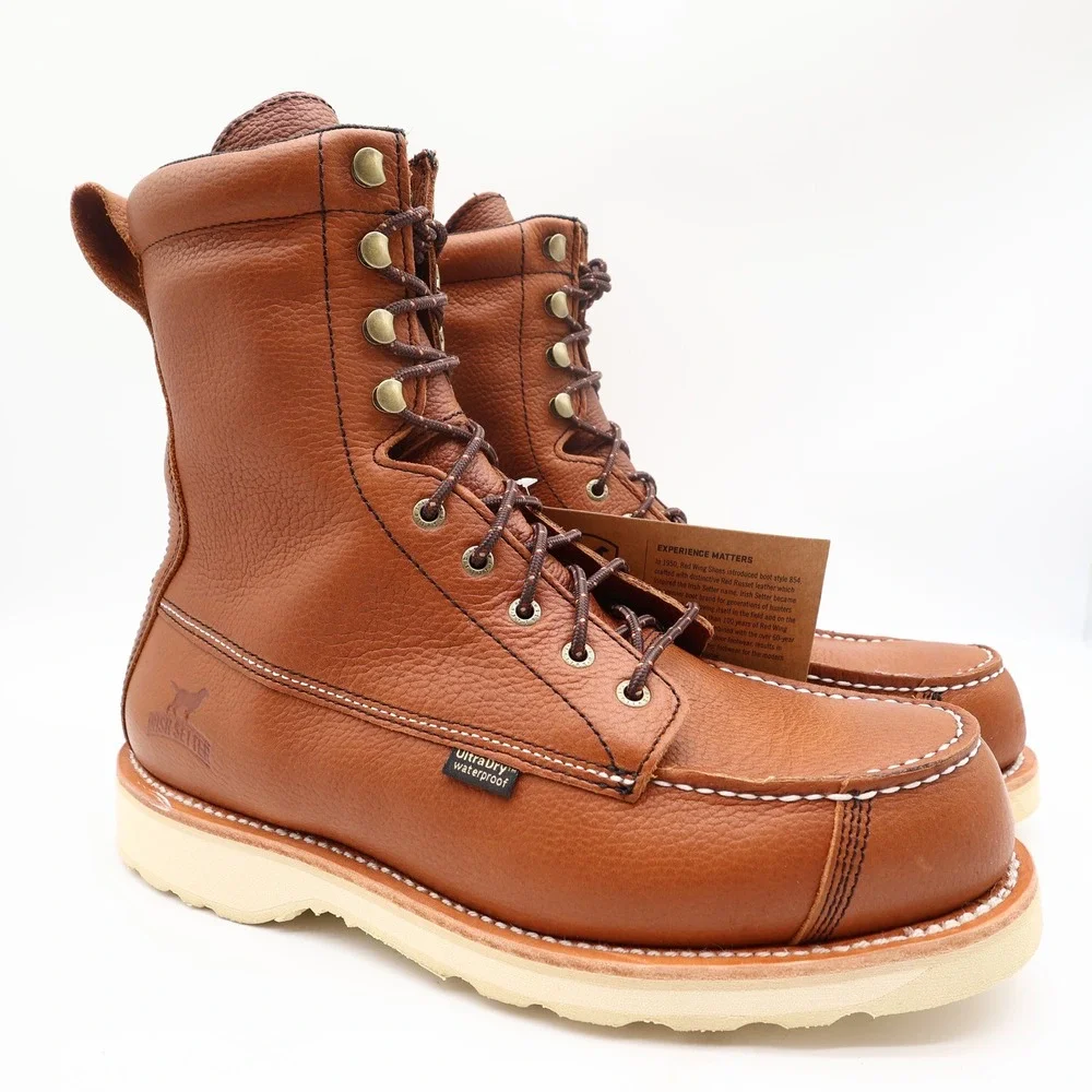 Irish Setter Boots Mens 9 D Wingshooter Leather Waterproof 894 8 Inch NIB